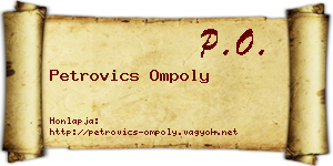 Petrovics Ompoly névjegykártya